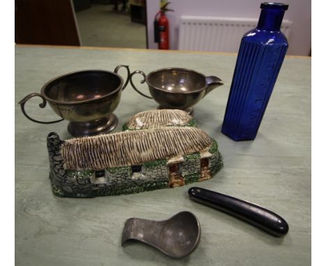Quantity of mixed items, including studio pottery, plated tea service, etc.