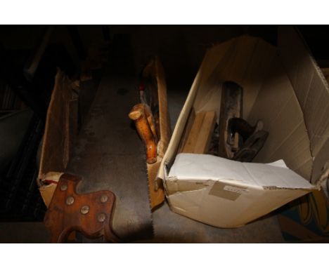 2 boxes of tools, chisels, saws etc