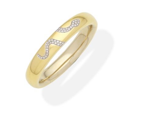 POMELLATO: DIAMOND-SET 'ICONICA' BANGLEThe sprung bangle decorated with a brilliant-cut diamond snake, signed Pomellato, inne