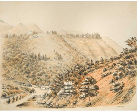 British Topographical School, 19th century Views of Coonoor and Ootacamund, Indiaeach signed with initials 'E. L. G.', the fi