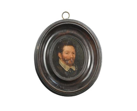 English School, circa 1600 Portrait miniature of a gentleman, said to be Sir Francis Drake (c. 1540-1596)inscribed verso 'adm