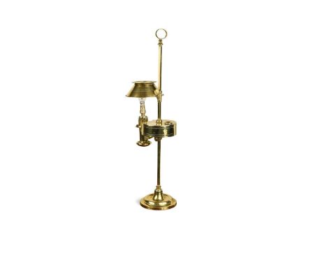 A Victorian brass student or reading lamp,  converted for electricity64cm highSee images