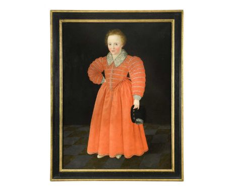 Attributed to Robert Peake (c.1551-1619)  Portrait of a boy, said to be John Curzon of Kedleston (1598-1686) when a child, st
