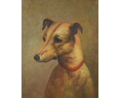 English School, 19-20th century Head study of a whippetoil on board39.5 x 31.5cmPaintwork overall appears in good, original, 