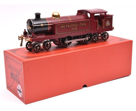 Ace Trains O gauge Metropolitan Railway 4-4-4T locomotive, RN108. In lined maroon livery. For 3 rail running. Boxed, felt tip