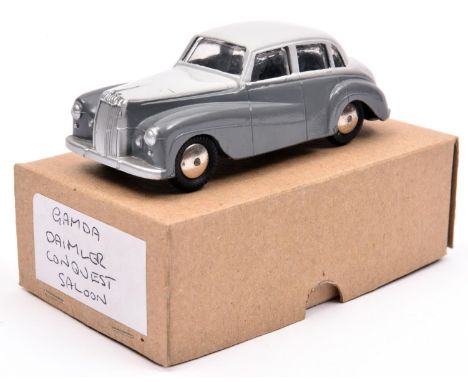 Gamda Daimler Conquest Saloon. An example in two tone grey-light grey over grey, plated metal wheels with black tyres, '35-07