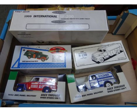 3 First Gear and 2 SpecCast (Liberty Classics) 1:34 1940's-50's American Trucks. A 1957 International R-190 Fuel Tanker, 'SOH