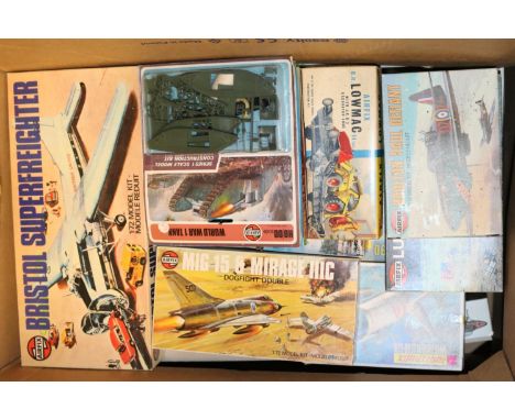 18 Various Airfix Kits and scale figures. Scales include 1:72 and HO-OO . Bristol Superfreighter. Ford 5-AT Trimotor, Petlyak