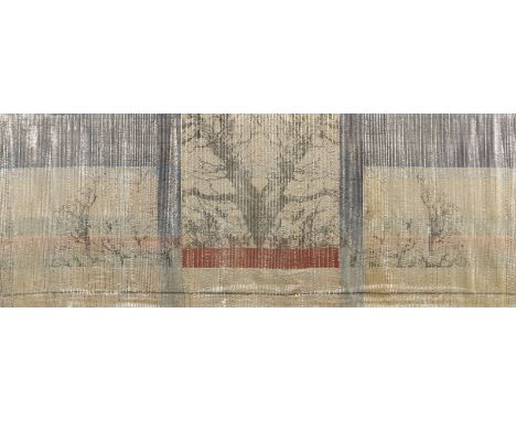 Gerhardt Knodel (American, b. 1940). Large fabric tapestry from the "Schoenbrun Suite," depicting an abstract weaving in eart