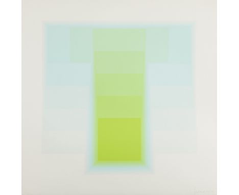 Karl Gerstner (Swiss, 1930-2017). Silkscreen in colors on wove paper from the "Color Sounds" series, ca. 1973, depicting a br
