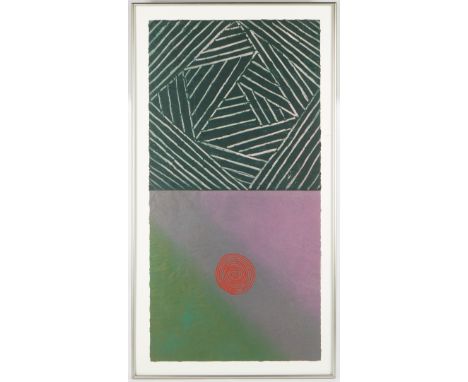 David Shapiro (American, 1944-2014). Etching and aquatint titled "Twice Told Tale II," depicting an abstract composition 1984
