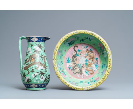 H.: 36 cm (the ewer ) Dia.: 40 cm - H.: 13 cm (the basin)