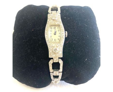 Vintage ladies stone set cocktail watch, untested 