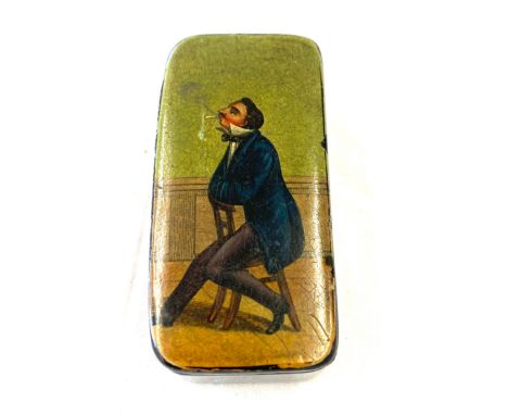 Victorian papier mache snuff box 