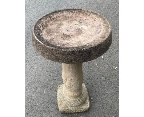 Vintage concrete 2 piece bird bath,