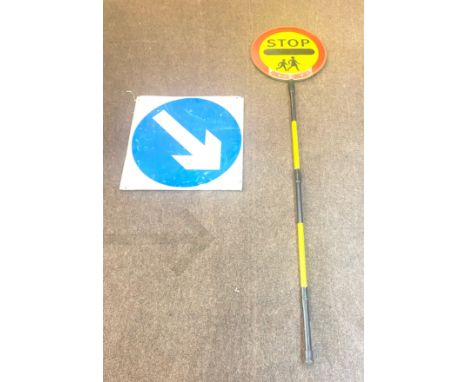 Pedestrian Lollipop handled sign, arrow sign 