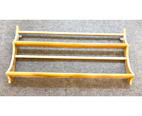 Vintage blonde Ercol plate rack, approximate measurements: Height 19 inches, Width 38 inches