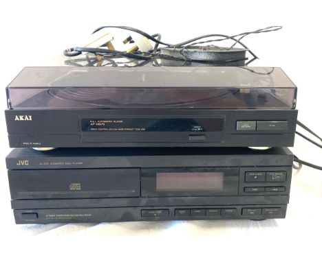 JVC xl-334 compact disc player and a Akai turn table ap-ap70