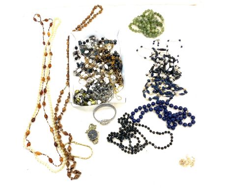 Selection of vintage and later costume jewellery to include watches (untested), bracelets etc 