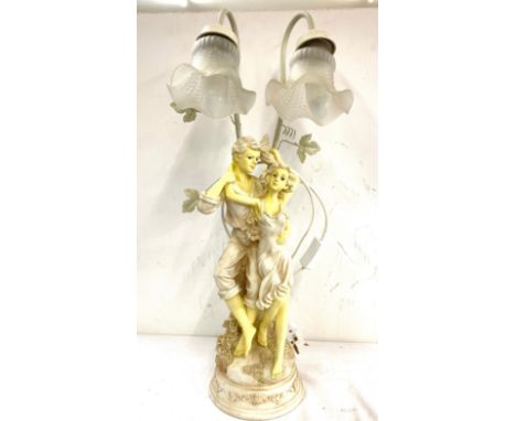 Figurine lamp, working order, approximate height 26 inches