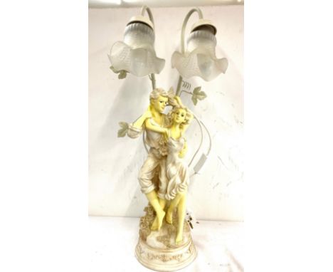 Figurine lamp, working order, approximate height 26 inches