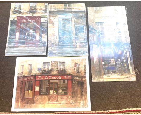 Selection of 4 French cafe prints