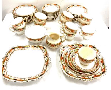 Paragon 1913 star chine co "Imari style" art noveau part tea service includes 12 saucers, 1 sugar bowl, 1 milk jug, 12 cups, 