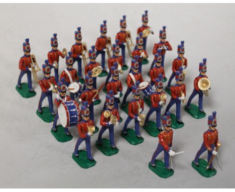 A COLLECTION OF REPRODUCTION METAL SOLDIERS OF MARCHING BANDS including Columbia Honour Guard, Chad, French Staff Band, Cypru