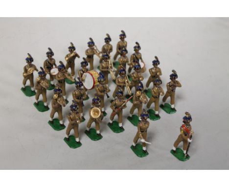 A COLLECTION OF REPRODUCTION METAL SOLDIERS OF MARCHING BANDS including Indian Woman State Police, Royal Marines 1900, John K