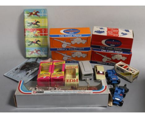 A COLLECTION OF VARIOUS BOXED ITEMS, to include three Crescent Saladin Scout Cars, a Crescent Howitzer Gun, Air Combat collec