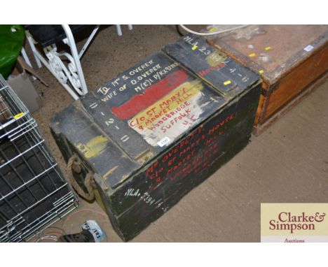 A painted storage trunk