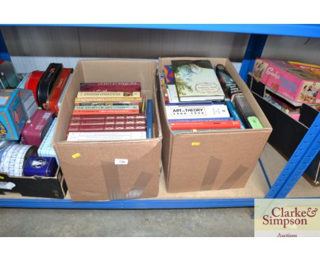Two boxes of various books to include various art related books