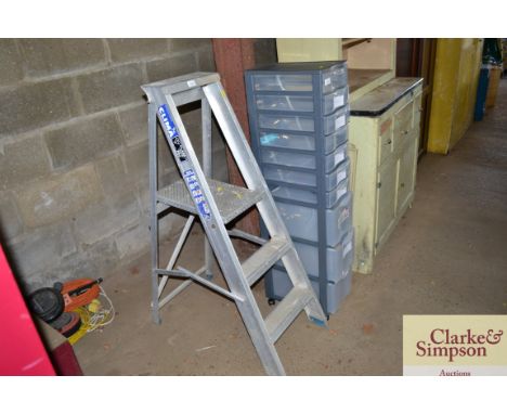 An aluminium step ladder