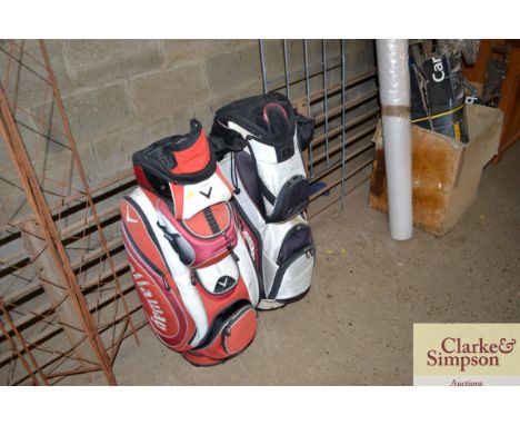 A Wilson caddy bag together with a Calloway caddy bag