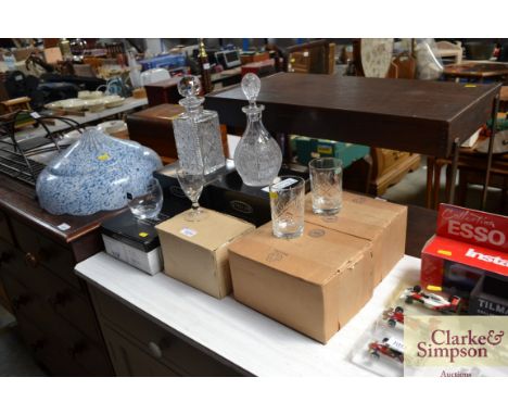 A quantity of boxed glassware to include decanters and stoppers, Royal Worcester goblet etc