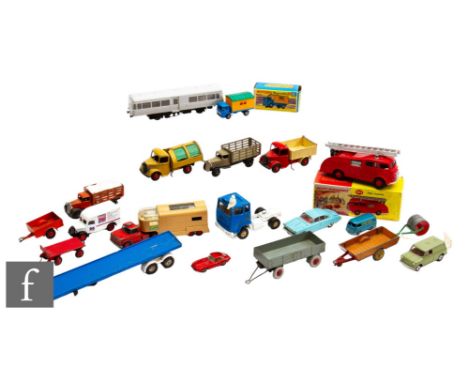 A collection of diecast models to include Corgi, Dinky and similar, mostly unboxed but includes a boxed Dinky 955 Fire Engine
