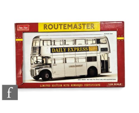 A Sun Star 2903 1:24 scale The Silver Lady London Routemaster Bus, boxed.