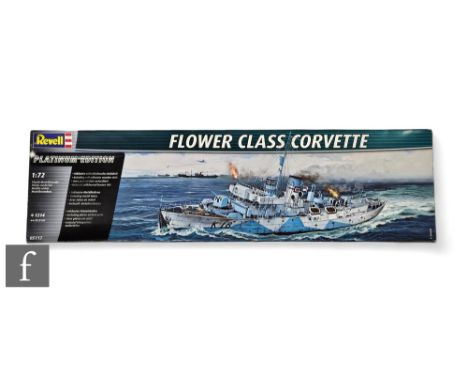 A Revell 05112 Flower Class Corvette 1:72 scale plastic model kit, unstarted and appears complete with additional detailing c