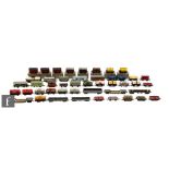 A collection of forty six items of OO gauge rolling stock to include bolster wagons, tank wagons