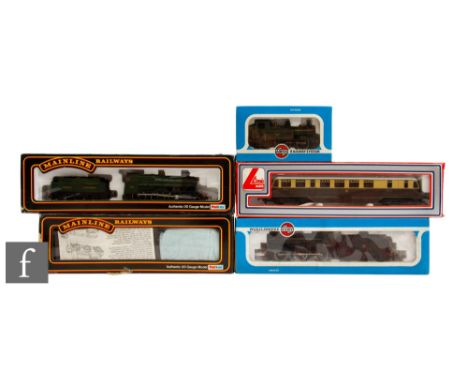 Five OO gauge locomotives by Mainline, Lima and Airfix, to include a 2-6-0 BR green 5322, all boxed. (5)