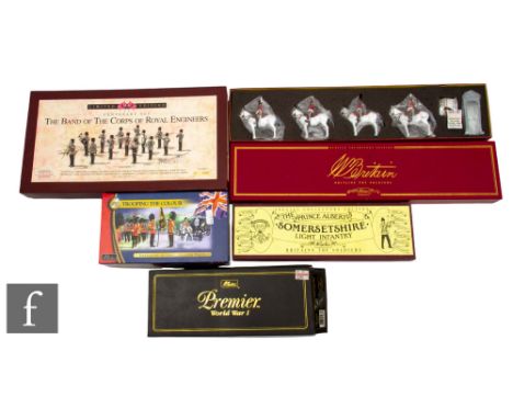 A collection of assorted Britains toy solider sets, comprising 00260 The Band of the Corps of the Royal Engineers Centenary S