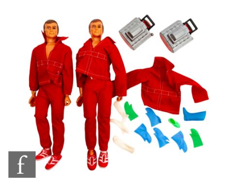Two Kenner The Six Million Dollar Man Colonel Steve Austin action figures, with engine block accessories, together with a sma