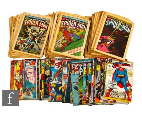 A collection of bronze age comics by Marvel and DC, to include The Spectacular Spider-Man Weekly, Spider-man and Hulk Weekly,