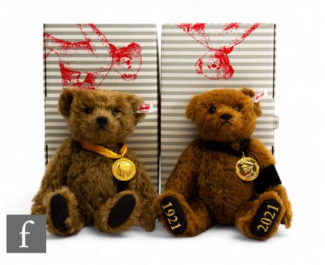 Two Steiff teddy bears, 663192 Prince Philip Memorial Bear, brown mohair, height 29cm, and 691034 Albert the Royal Consort Be