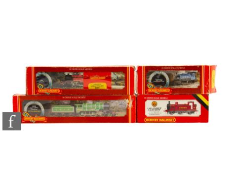 Four OO gauge Hornby locomotives, to include R057 0-4-0 (T), Caledonian blue locomotive, 270, together with R 052 0-6-0 (T), 