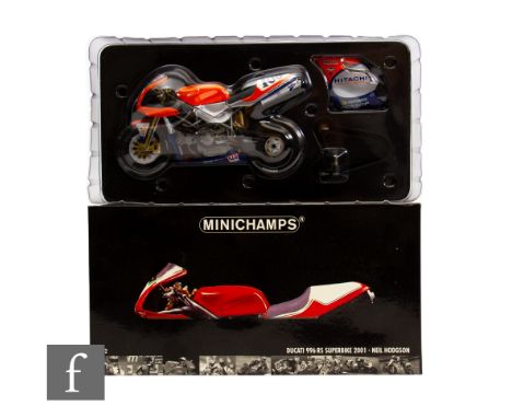 A Minichamps 122 011200 1:12 scale Ducati 996 RS Superbike 2001 - Neil Hodgson, boxed.
