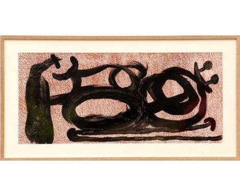 JOAN MIRO, Etincelles, Original Lithograph 1967, ref Mourlot 441, 47cm x 82cm framed and glazed. 