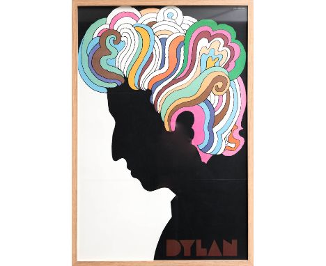 MILTON GLASER, 'Bob Dylan', offset lithographic poster, iconic image from 1966, 83cm x 56cm, framed and glazed.