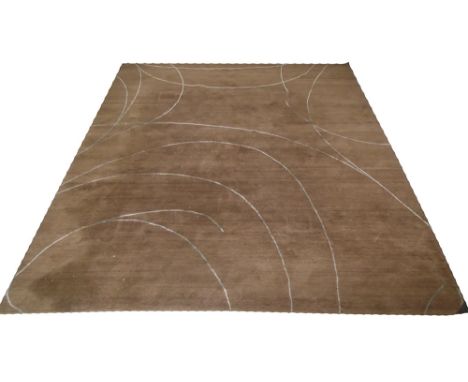 TIBETAN WOOL CARPET, 303cm x 242cm, Contemporary sky blue design.