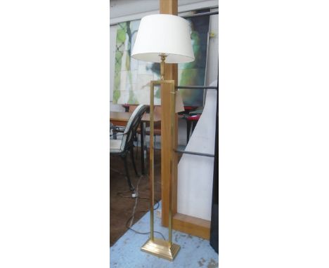 STANDARD LAMP, with cream shade, overall 158cm H.